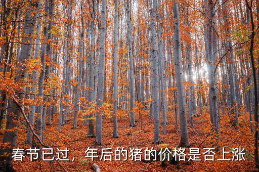 春節(jié)已過，年后的豬的價(jià)格是否上漲