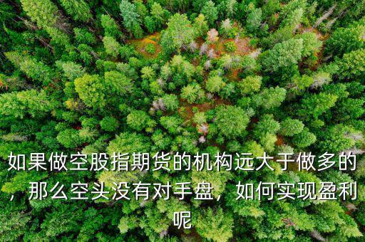 如果做空股指期貨的機(jī)構(gòu)遠(yuǎn)大于做多的，那么空頭沒有對手盤，如何實(shí)現(xiàn)盈利呢