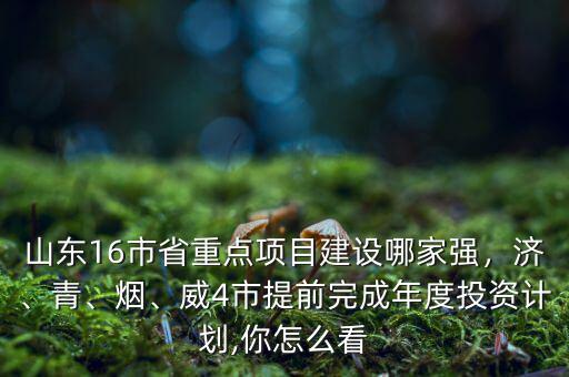 山東16市省重點項目建設(shè)哪家強，濟、青、煙、威4市提前完成年度投資計劃,你怎么看