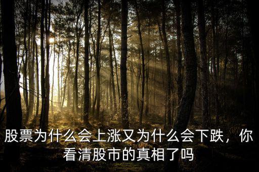 股票為什么會上漲又為什么會下跌，你看清股市的真相了嗎