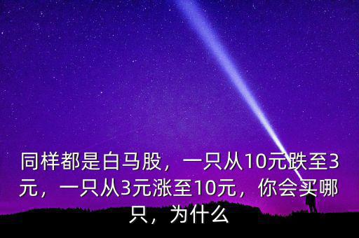 同樣都是白馬股，一只從10元跌至3元，一只從3元漲至10元，你會(huì)買哪只，為什么