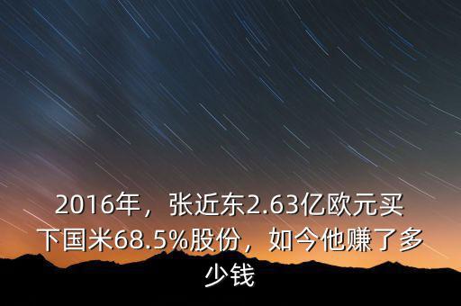2016年，張近東2.63億歐元買(mǎi)下國(guó)米68.5%股份，如今他賺了多少錢(qián)