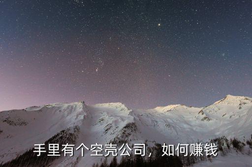 手里有個空殼公司，如何賺錢