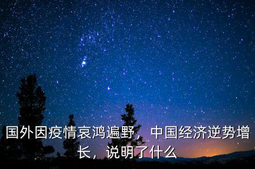 國外因疫情哀鴻遍野，中國經(jīng)濟(jì)逆勢增長，說明了什么