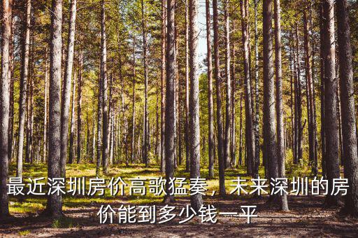 最近深圳房價高歌猛奏，未來深圳的房價能到多少錢一平