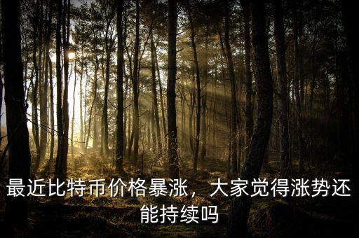 最近比特幣價格暴漲，大家覺得漲勢還能持續(xù)嗎