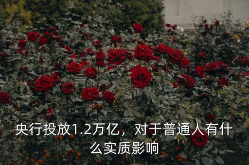 央行投放1.2萬億，對于普通人有什么實質(zhì)影響