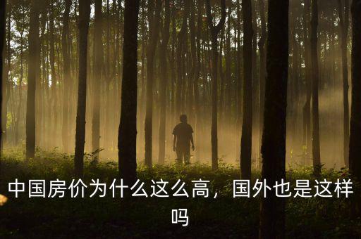 中國房價為什么這么高，國外也是這樣嗎