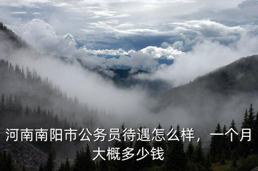 河南南陽市公務員待遇怎么樣，一個月大概多少錢