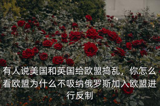 有人說美國和英國給歐盟搗亂，你怎么看歐盟為什么不吸納俄羅斯加入歐盟進(jìn)行反制