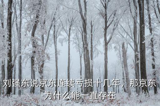 劉強東說京東連續(xù)虧損十幾年，那京東為什么能一直存在