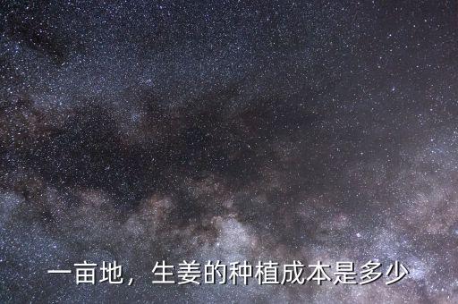 一畝地，生姜的種植成本是多少