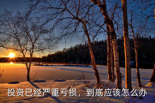 投資已經(jīng)嚴(yán)重虧損，到底應(yīng)該怎么辦