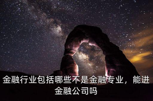 金融行業(yè)包括哪些不是金融專業(yè)，能進金融公司嗎