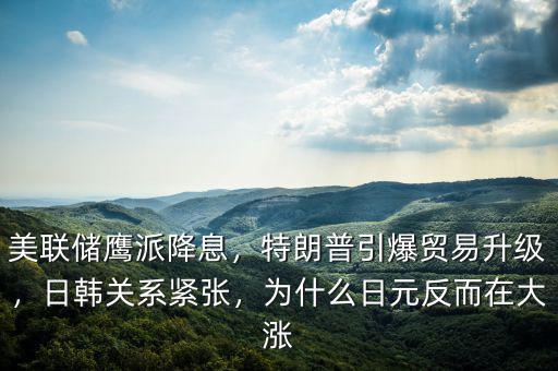 美聯(lián)儲鷹派降息，特朗普引爆貿(mào)易升級，日韓關(guān)系緊張，為什么日元反而在大漲