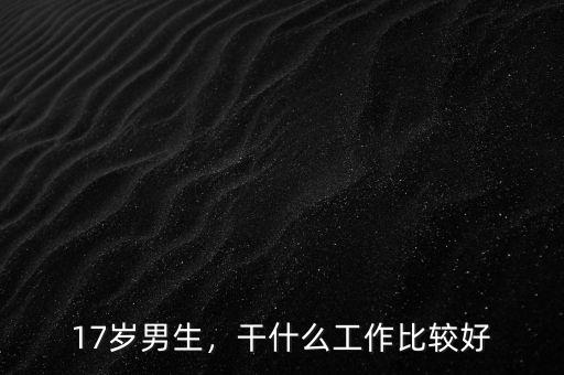 17歲男生，干什么工作比較好