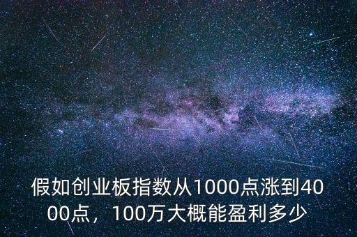 假如創(chuàng)業(yè)板指數(shù)從1000點漲到4000點，100萬大概能盈利多少