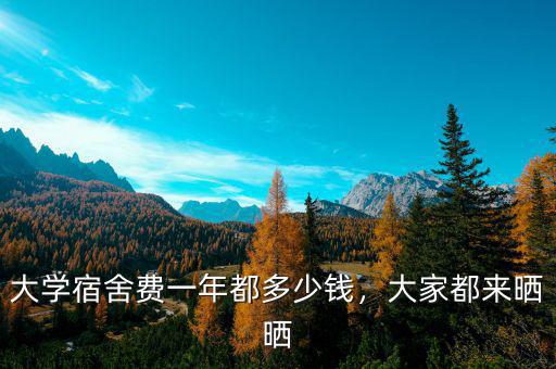 大學(xué)宿舍費(fèi)一年都多少錢，大家都來(lái)曬曬