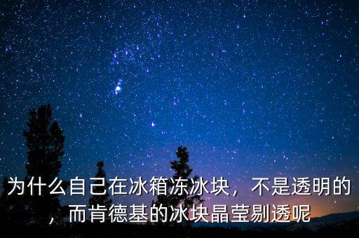 為什么自己在冰箱凍冰塊，不是透明的，而肯德基的冰塊晶瑩剔透呢