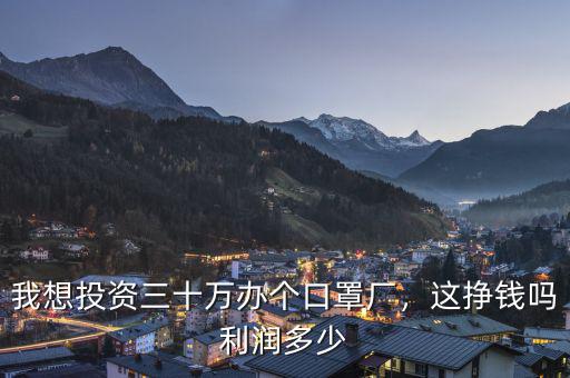 我想投資三十萬辦個(gè)口罩廠，這掙錢嗎利潤多少