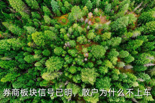 券商板塊信號(hào)已明，散戶為什么不上車