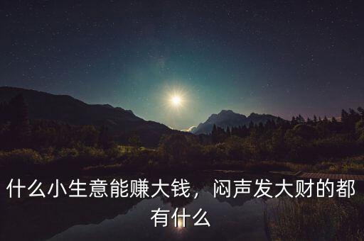 什么小生意能賺大錢，悶聲發(fā)大財(cái)?shù)亩加惺裁? class=