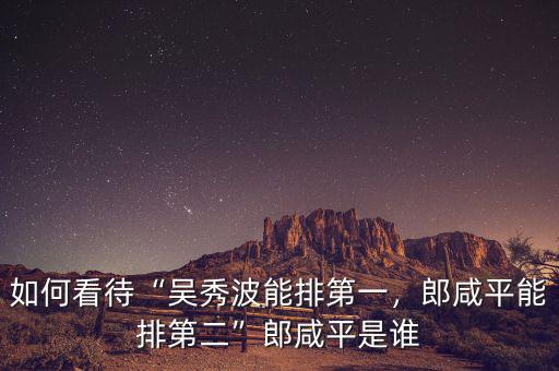 如何看待“吳秀波能排第一，郎咸平能排第二”郎咸平是誰