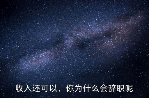 收入還可以，你為什么會辭職呢