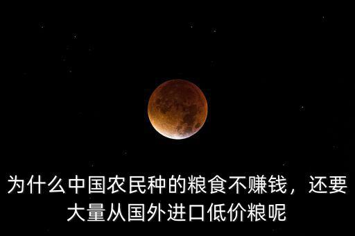 為什么中國農(nóng)民種的糧食不賺錢，還要大量從國外進口低價糧呢