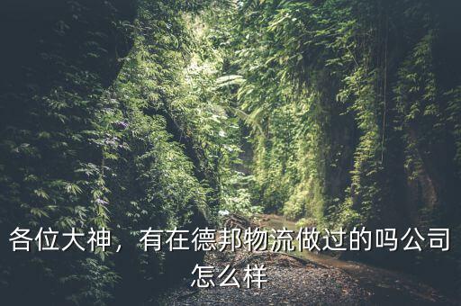 各位大神，有在德邦物流做過的嗎公司怎么樣