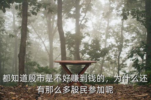 都知道股市是不好賺到錢的，為什么還有那么多股民參加呢