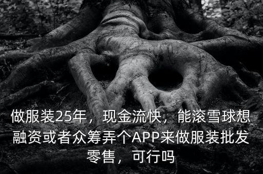 做服裝25年，現(xiàn)金流快，能滾雪球想融資或者眾籌弄個APP來做服裝批發(fā)零售，可行嗎