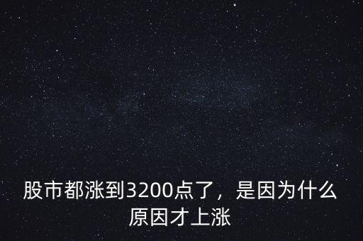 股市都漲到3200點(diǎn)了，是因?yàn)槭裁丛虿派蠞q