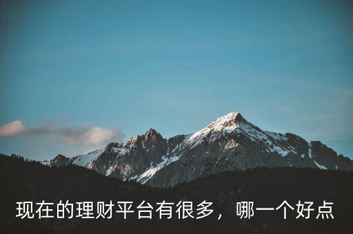現(xiàn)在的理財平臺有很多，哪一個好點