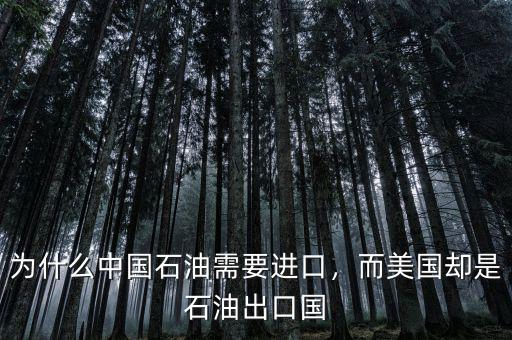 為什么中國石油需要進口，而美國卻是石油出口國