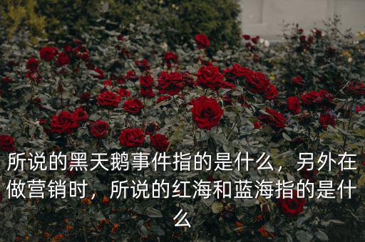 所說(shuō)的黑天鵝事件指的是什么，另外在做營(yíng)銷(xiāo)時(shí)，所說(shuō)的紅海和藍(lán)海指的是什么