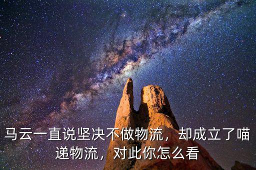 馬云一直說堅決不做物流，卻成立了喵遞物流，對此你怎么看