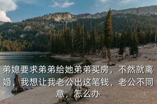 弟媳要求弟弟給她弟弟買房，不然就離婚，我想讓我老公出這筆錢，老公不同意，怎么辦