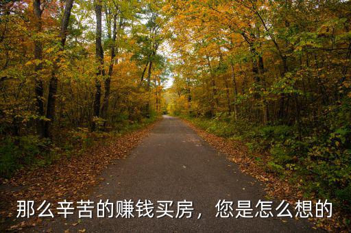那么辛苦的賺錢買房，您是怎么想的