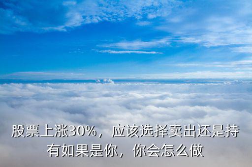 股票上漲30%，應(yīng)該選擇賣(mài)出還是持有如果是你，你會(huì)怎么做