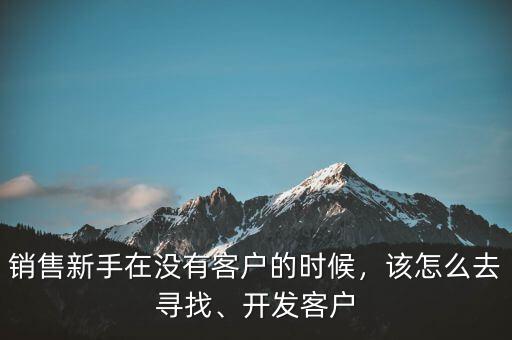 銷售新手在沒有客戶的時(shí)候，該怎么去尋找、開發(fā)客戶