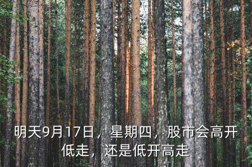 明天9月17日，星期四，股市會高開低走，還是低開高走