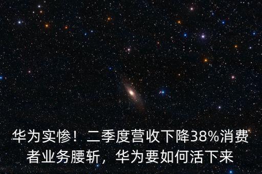 華為實慘！二季度營收下降38%消費者業(yè)務腰斬，華為要如何活下來