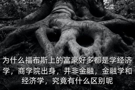 為什么福布斯上的富豪好多都是學經濟學，商學院出身，并非金融，金融學和經濟學，究竟有什么區(qū)別呢