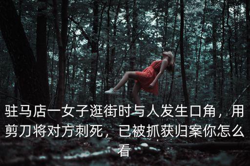 駐馬店一女子逛街時與人發(fā)生口角，用剪刀將對方刺死，已被抓獲歸案你怎么看
