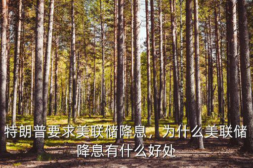 特朗普要求美聯(lián)儲降息，為什么美聯(lián)儲降息有什么好處