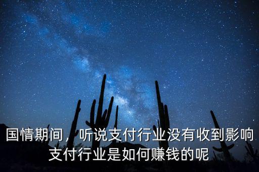 國(guó)情期間，聽說支付行業(yè)沒有收到影響支付行業(yè)是如何賺錢的呢