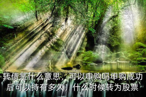 轉(zhuǎn)債是什么意思，可以申購嗎申購成功后可以持有多久，什么時(shí)候轉(zhuǎn)為股票