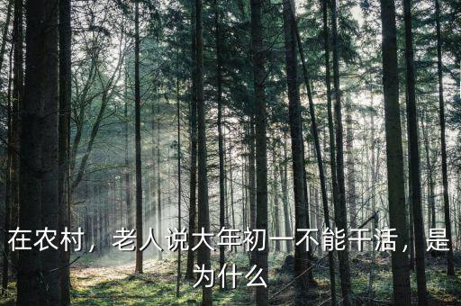 在農(nóng)村，老人說(shuō)大年初一不能干活，是為什么