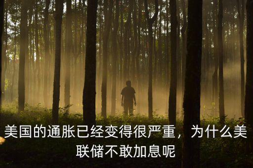 美國的通脹已經(jīng)變得很嚴(yán)重，為什么美聯(lián)儲(chǔ)不敢加息呢